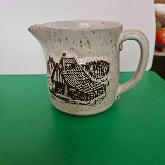onion river pottery old mill speckled syrup pitcher or creamer - Picture 1 of 6